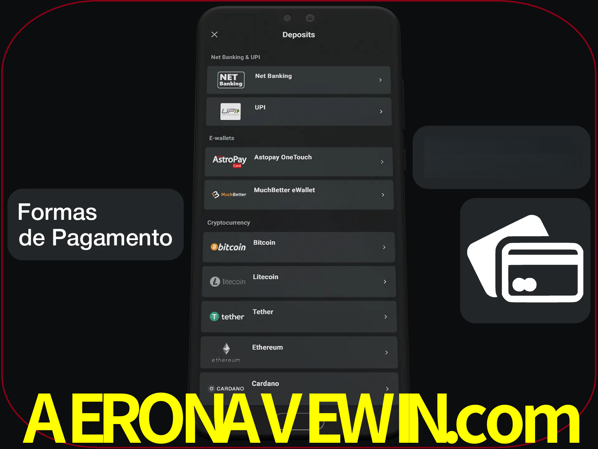 Escolha a forma de pagamento de sua preferência.