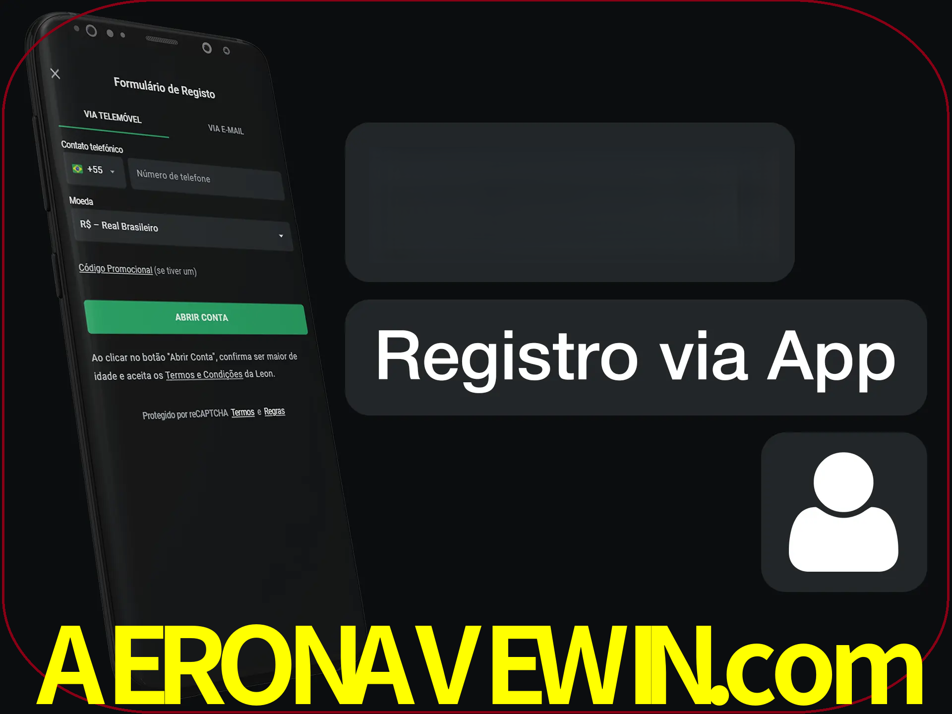 Registre-se com duas etapas usando o aplicativo.