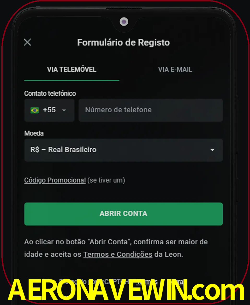 Abra o aplicativo e inicie o processo de registro.