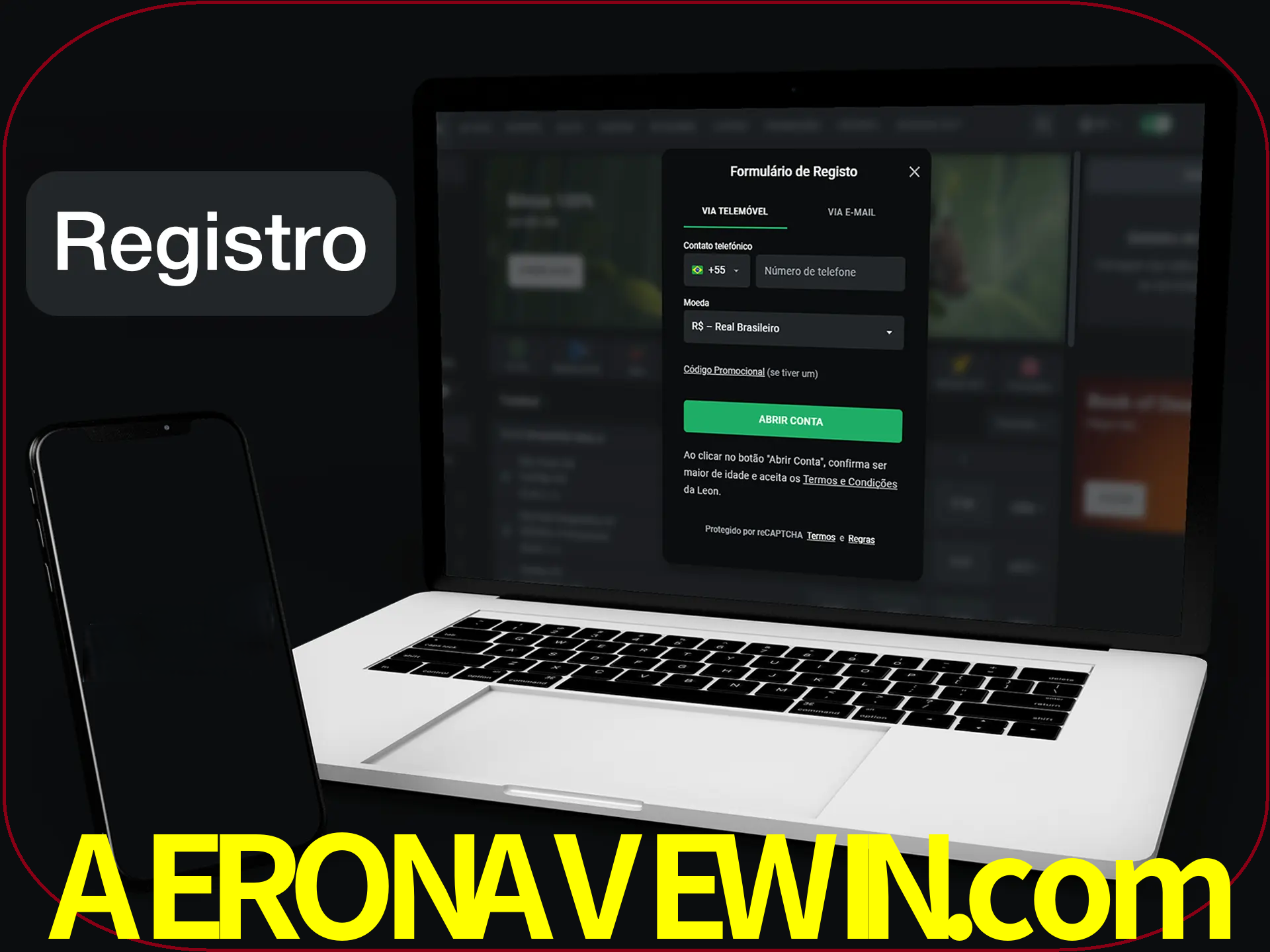 O registro na LeonBet é simples.