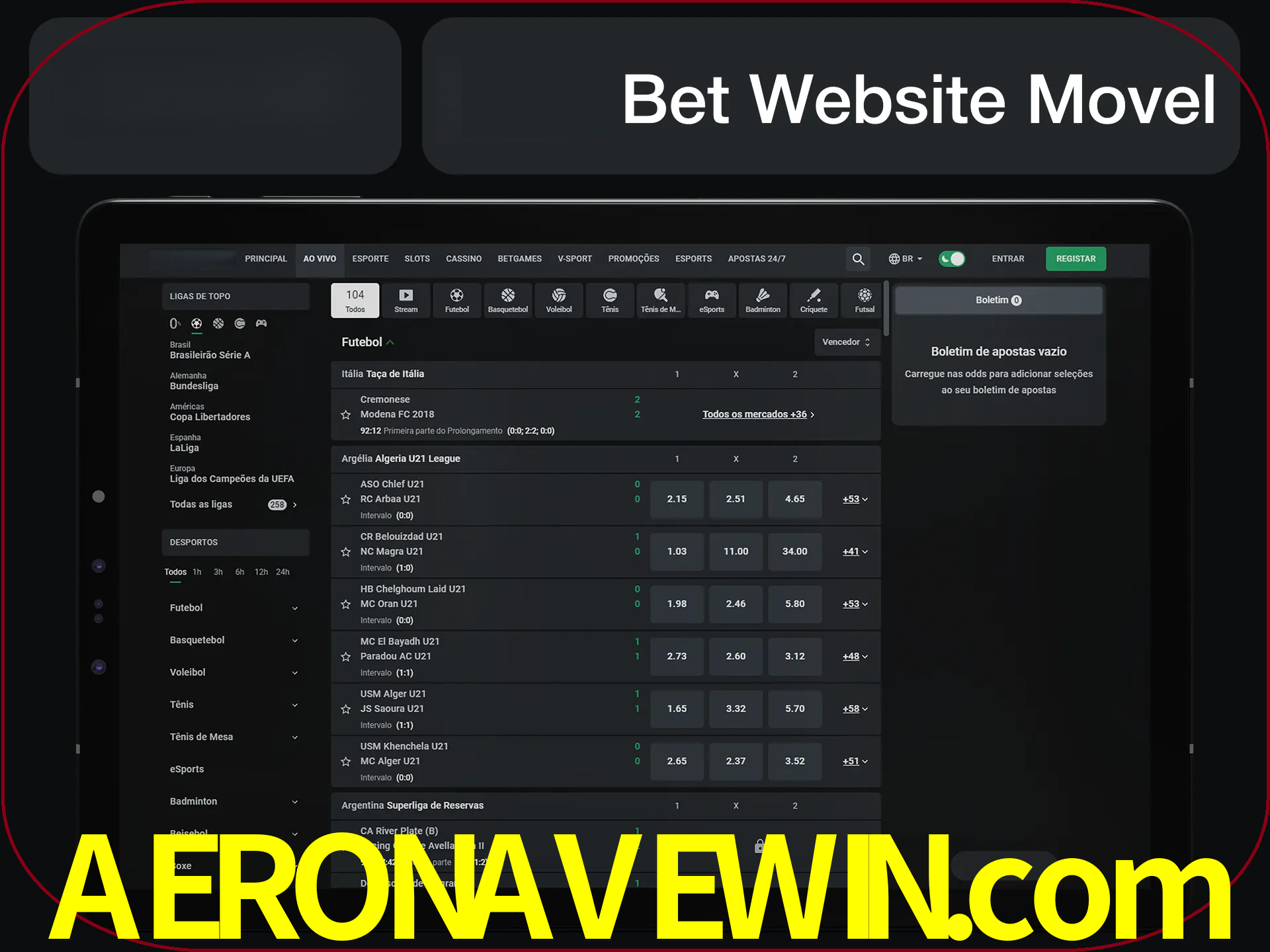 Use nosso website em qualquer dispositivo.